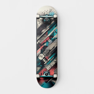 Skateboard Planche à roulettes Street Art Tech Rétro-Futurist