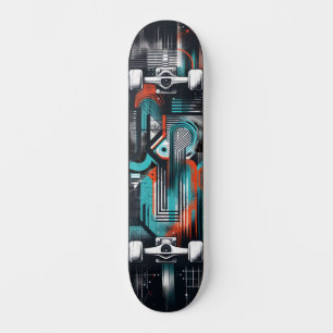 Skateboard Planche à roulettes Street Art Tech Rétro-Futurist