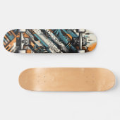 Skateboard Planche à roulettes Street Art Tech Rétro-Futurist (Horz)