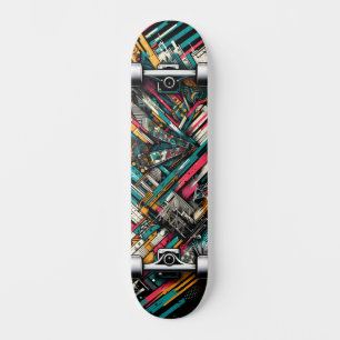 Skateboard Planche à roulettes Street Art Tech Rétro-Futurist