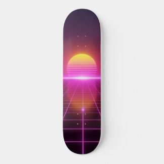 Skateboard Planche à roulettes Synthwave Coucher de soleil Gr