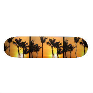 Skateboard Planche à roulettes tropicale de coucher du solei