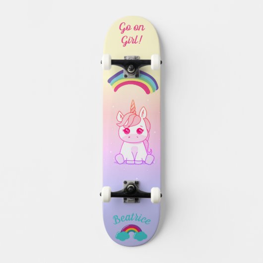 Skateboard Planche à roulettes Unicorne (Recto)