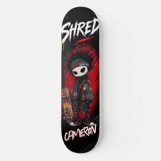 Skateboard Planche à roulettes urbaine avec graffiti emo d'an (Recto)