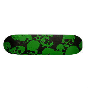 Skateboard Planche à roulettes verte de crâne