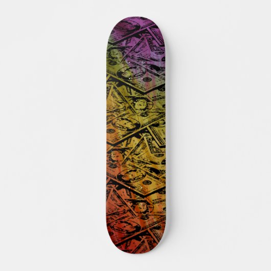 Skateboard Planche à skis Rainbow Money personnalisée (Devant)