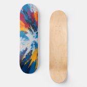Skateboard Planche Abstraite explosive - Couleur vive (Recto)