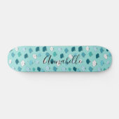 Skateboard Planche bouddhiste turquoise Lotus Flower Water (Horz)