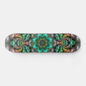 Skateboard planche de mandala à fleurs vertes (Horz)
