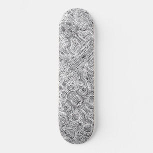 Skateboard Planche De Patinage Art Noir Et Blanc
