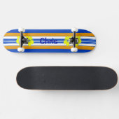 Skateboard Planche de surf hawaïenne de bleu de ketmie (Horz)