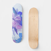Skateboard Planche longue imprimé violet, bleu et Turquoise (Recto)