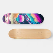 Skateboard Planetas y nubes en el universo (Horz)