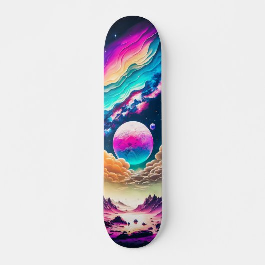 Skateboard Planetas y nubes en el universo (Devant)