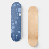 Skateboard Planètes bleues céleste (Recto)