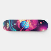 Skateboard Planètes cosmiques Universe Rose & Bleu (Horz)