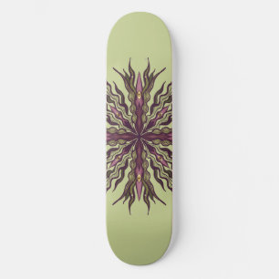 Skateboard Plante à œil psychédélique - Mandala botanique sur