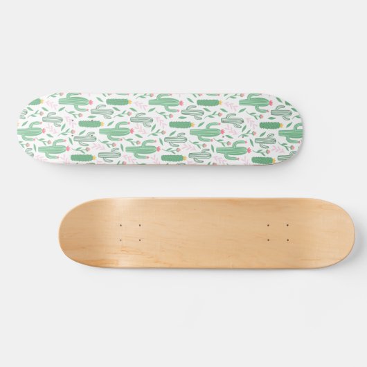 Skateboard Plante Cactus vert violet Motif (Horz)
