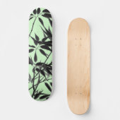 Skateboard Plante en bambou noir et vert menthe (Recto)