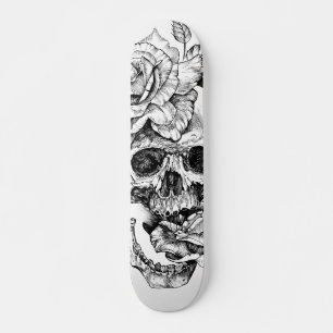Skateboard Plaque de patinage en encre noire et blanche