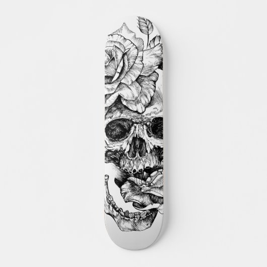 Skateboard Plaque de patinage en encre noire et blanche (Devant)