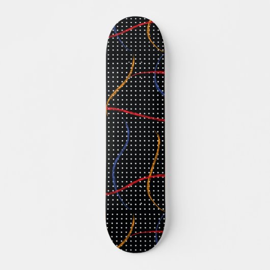 Skateboard Plaque et points de peinture rétro (Devant)