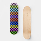 Skateboard Plate-forme Checkered colorée (Recto)