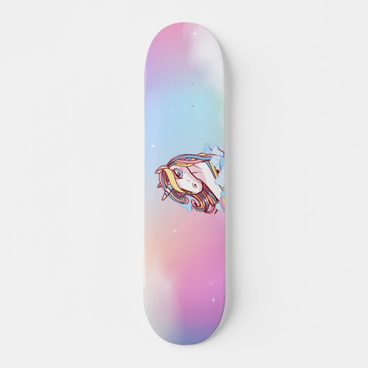 Skateboard Plate-forme de licorne et de planche à roulettes (Devant)