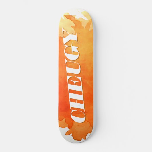 Skateboard Plate-forme de peinture orange Cheugy (Recto)