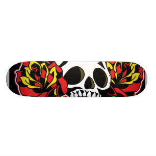 Skateboard plate-forme de tatouage de crâne