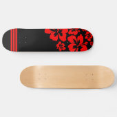 Skateboard Plate-forme influencée hawaïenne rouge et noire de (Horz)
