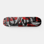 Skateboard Plate-forme noire rouge abstraite de planche à (Horz)