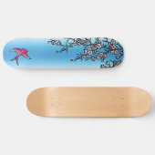 Skateboard Plate-forme rose d'hirondelle et de fleurs de (Horz)