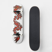 Skateboard Plateau de skate artistique dragon rouge (Recto)