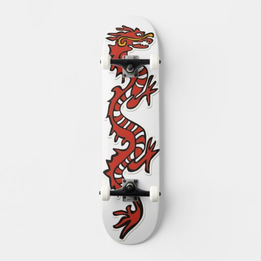 Skateboard Plateau de skate artistique dragon rouge (Recto)