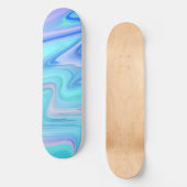 Skateboard Plateforme de skate à rayures fluides turquoise et (Recto)