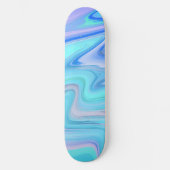 Skateboard Plateforme de skate à rayures fluides turquoise et (Recto)
