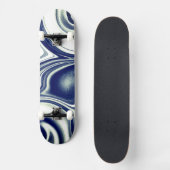 Skateboard Plateforme de skate à texture de marbre bleu moder (Recto)