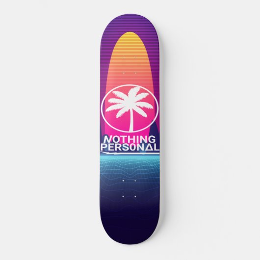 Skateboard Platines Vaporwave Sunset (Recto)