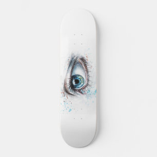Skateboard Pleurer l'oeil bleu (tristesse, sympathie et dépre