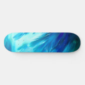 Skateboard Plume Abstrait Bleu Vert (Horz)