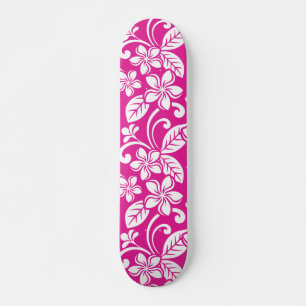 SKATEBOARD PLUMÉRIE DE L'ÎLE (ROSE CHAUD)