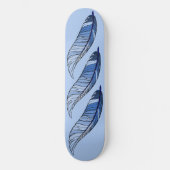 Skateboard - Plumes bleues (Recto)