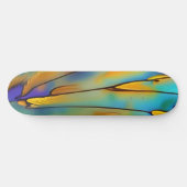 Skateboard Plumes en verre tendu AI Art Abstrait (Horz)