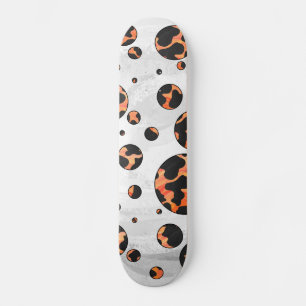 Skateboard Poche noire et orange Polka Imprimer
