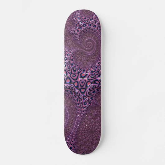 Skateboard Poctopus rose Abstrait fractal (Recto)