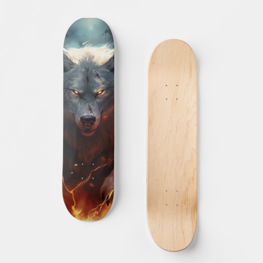 Skateboard Poderoso lobo depredador  (Recto)