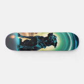 Skateboard Poderoso perro negro guardián (Horz)