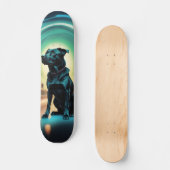 Skateboard Poderoso perro negro guardián (Recto)