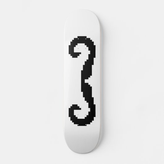 Skateboard Poignée de 8 bits Pixel Moustache (Recto)